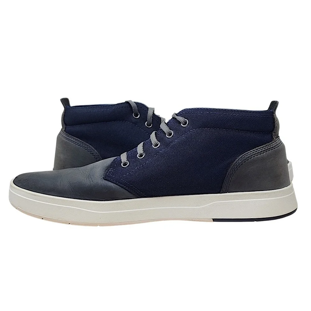 Timberland Chukka Sneakers 10.5 Men Davis Square Boot Navy Blue Gray Mixed Media